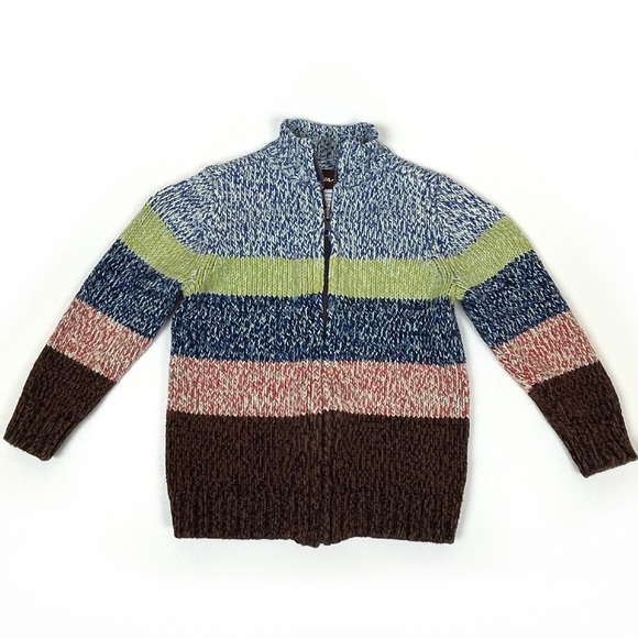 Tea Collection Multicolored Striped Sweater Cardigan Toddler Size XS (2-3) - Picture 2 of 7